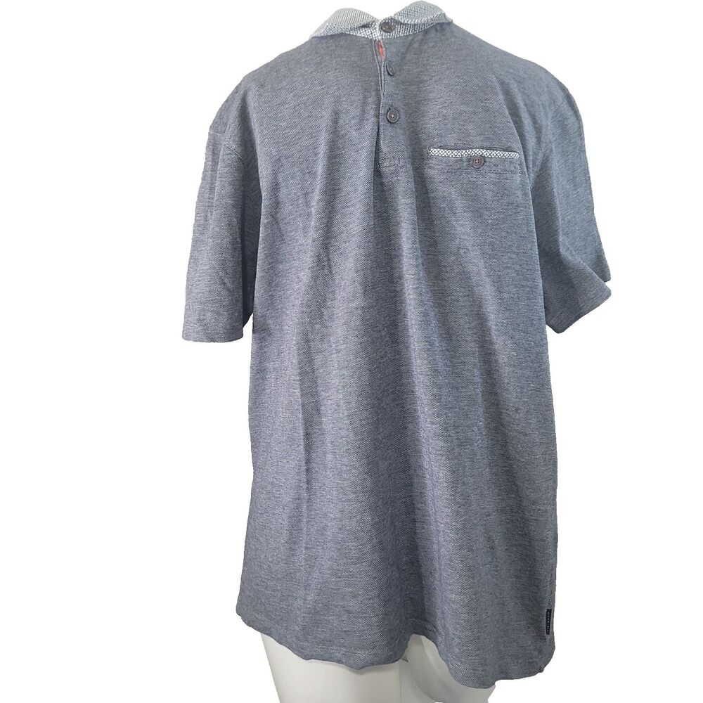 Ted Baker London size 5 polo shirt button geometric pocket